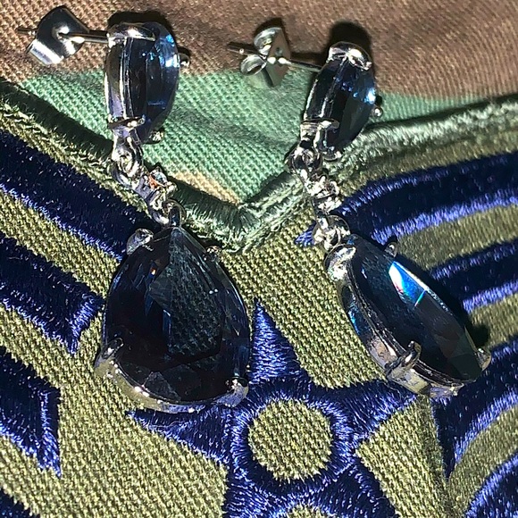 NWT/NIB OVER 12CTS Sapphire Statement Earrings - Picture 7 of 16